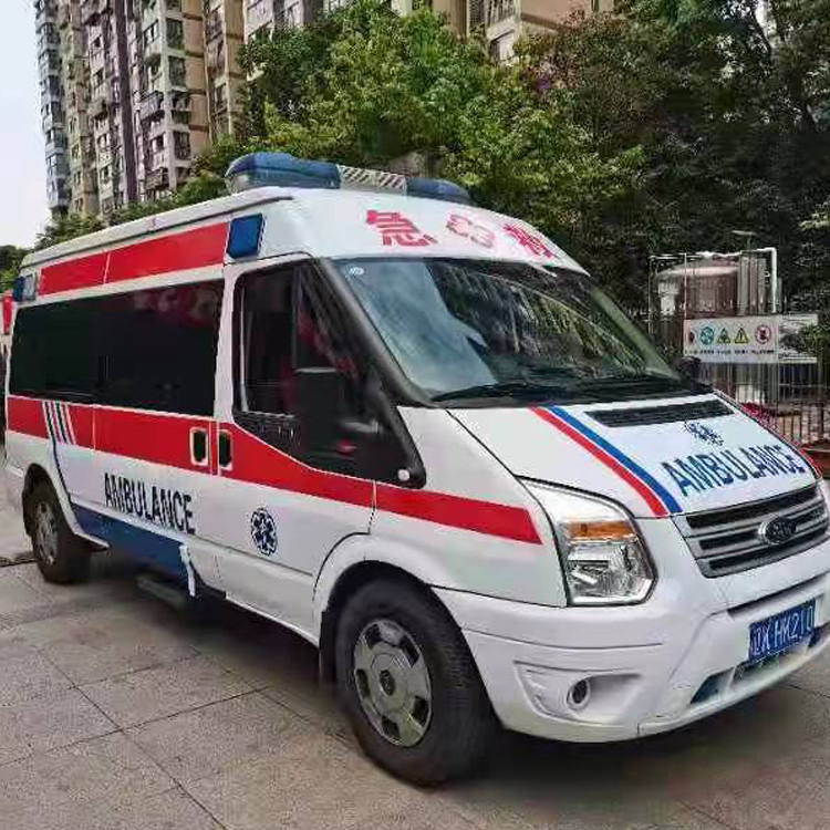 广平长途救护车护送病人返乡